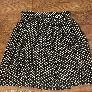 White and black polka dot full skirt